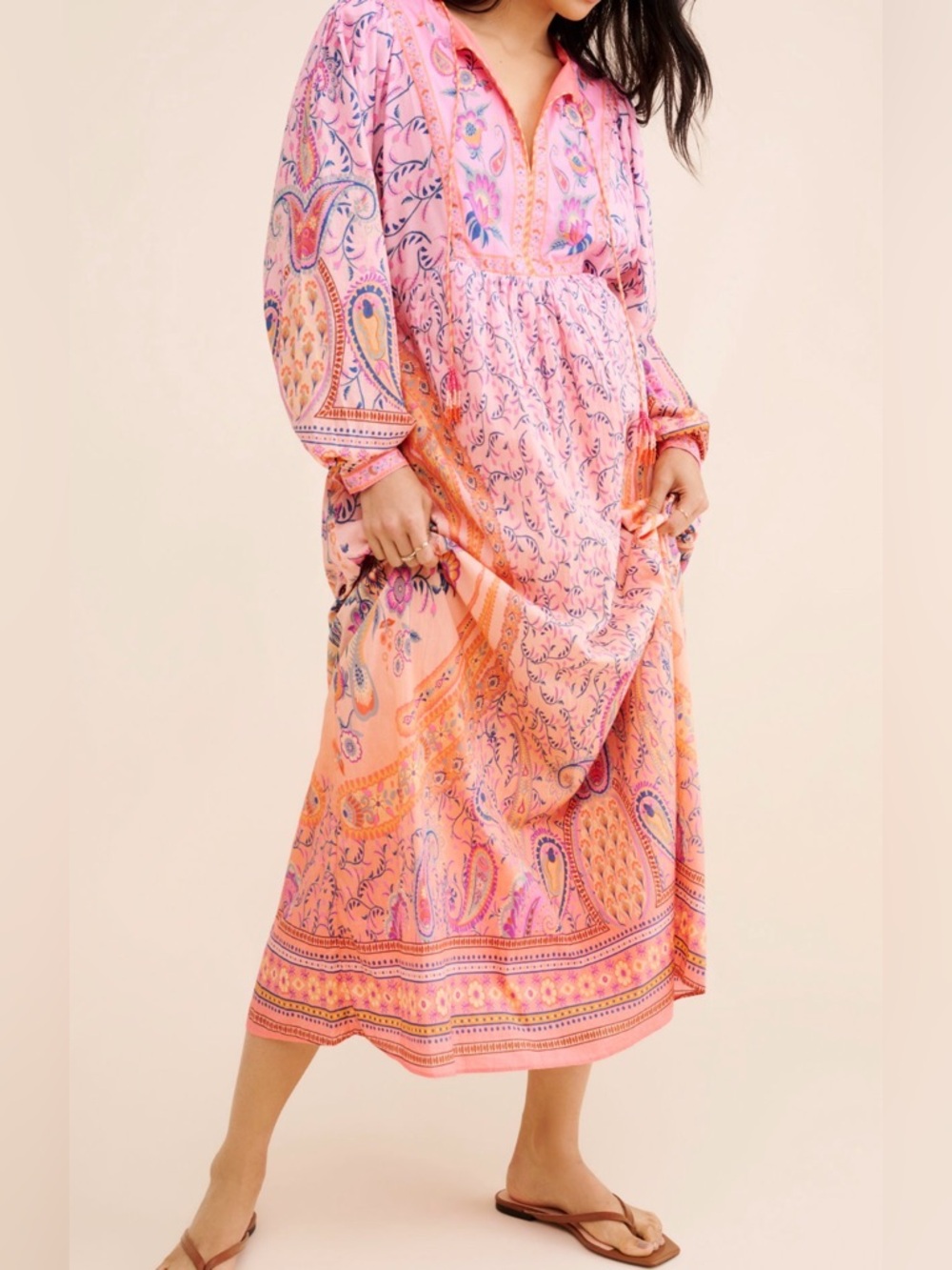 Farm Rio Pink Paisley Maxi Dress